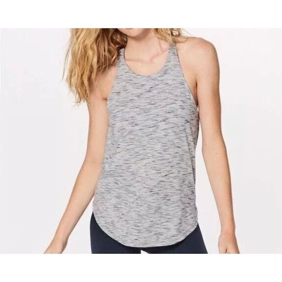 Lululemon Raise The Barre Tank Tiger Space Dye Black White / Dark Carbon Size 4 - Picture 3 of 10